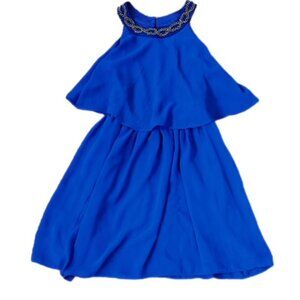 By & By Girl's Layered Dress Royal Blue Size 10